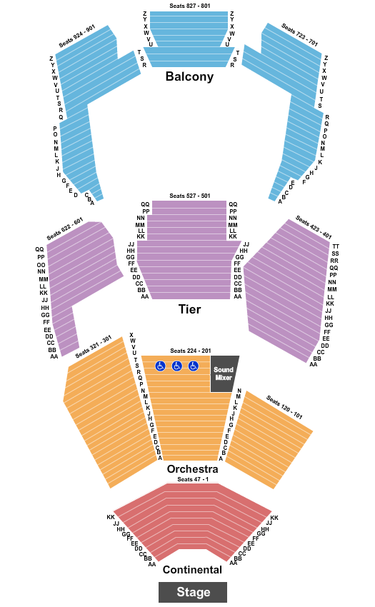 Concert Hall Sound of Music Seating Chart